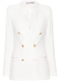 Tagliatore double-breasted twill blazer - White