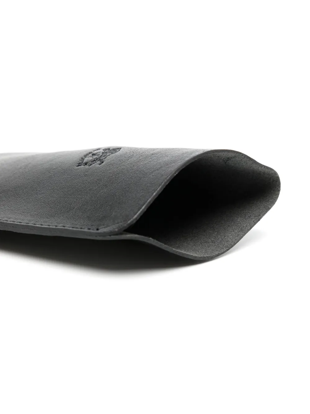 Il Bisonte Logo-debossed Leather Glasses Case In 黑色