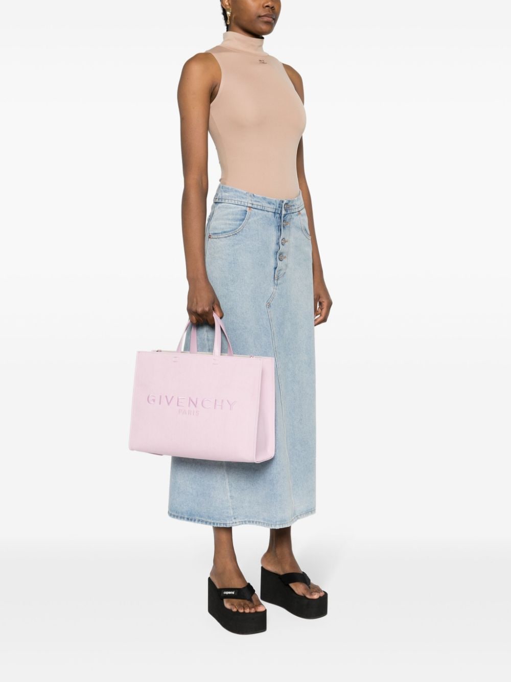 Shop Givenchy Medium G-tote Canvas Bag In Pink