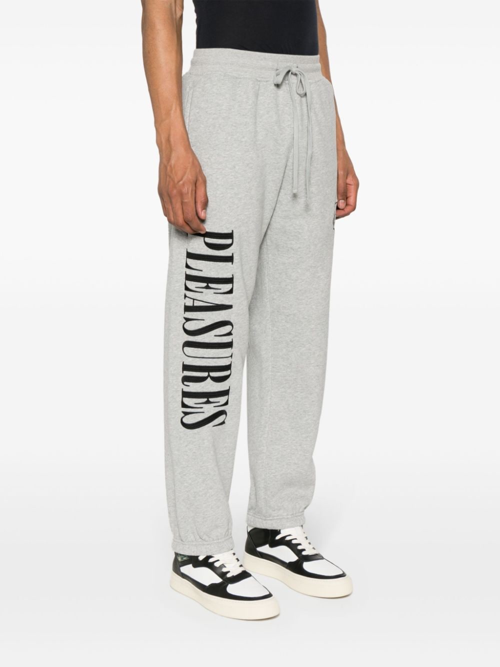 Shop Pleasures Logo-embroidered Track Pants In 灰色