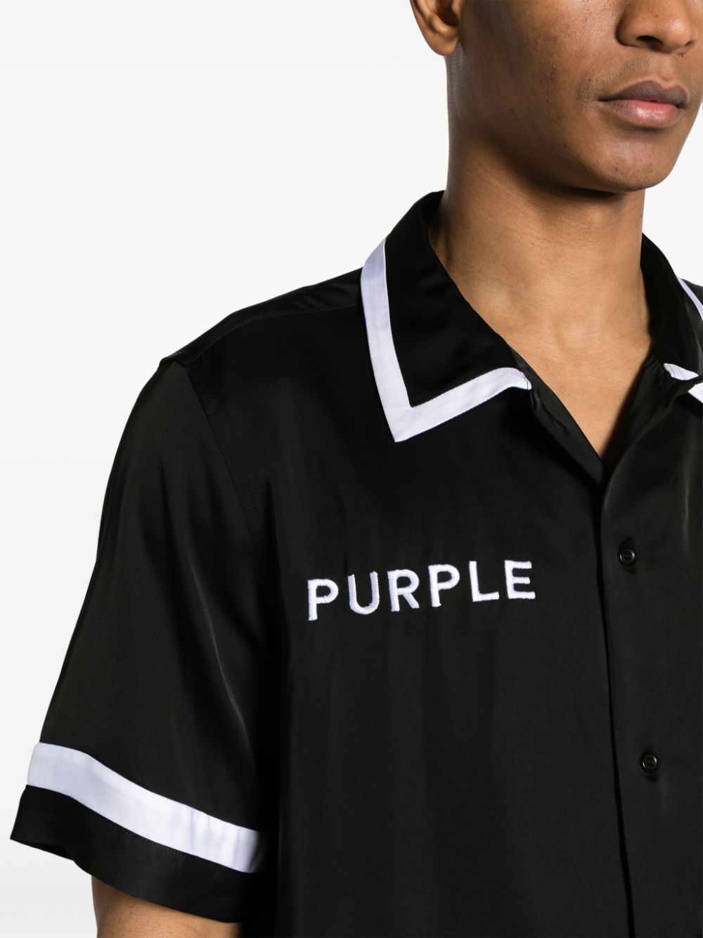 Purple Brand x Blue Sky Inn overhemd met borduurwerk Zwart