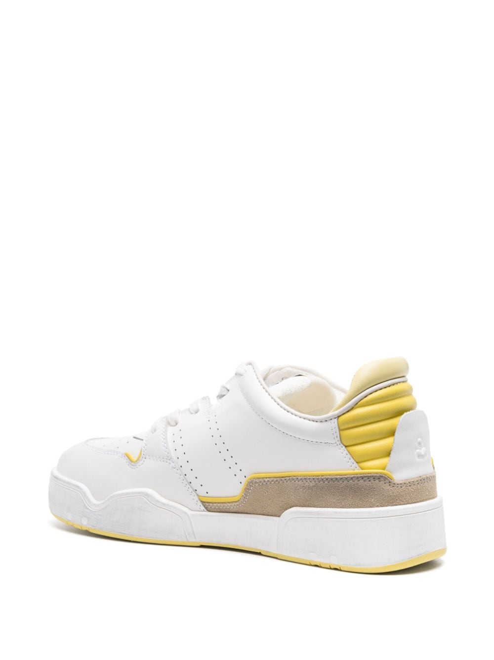 Shop Marant Stadium Leather Sneakers In White