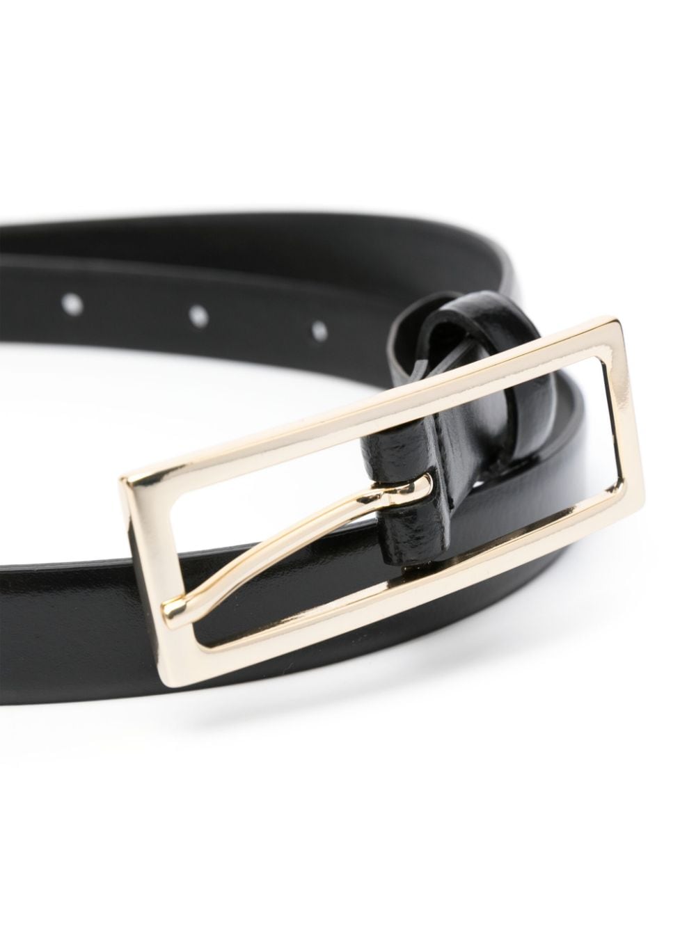 Semicouture Dunne leren riem - Zwart