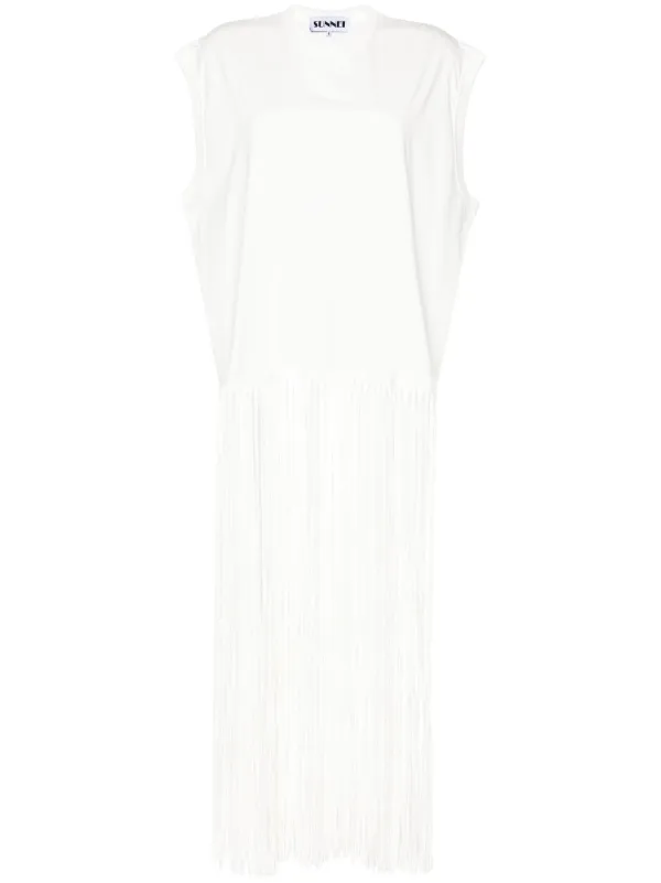 Sunnei Sleeveless long-fringed Top | White | FARFETCH