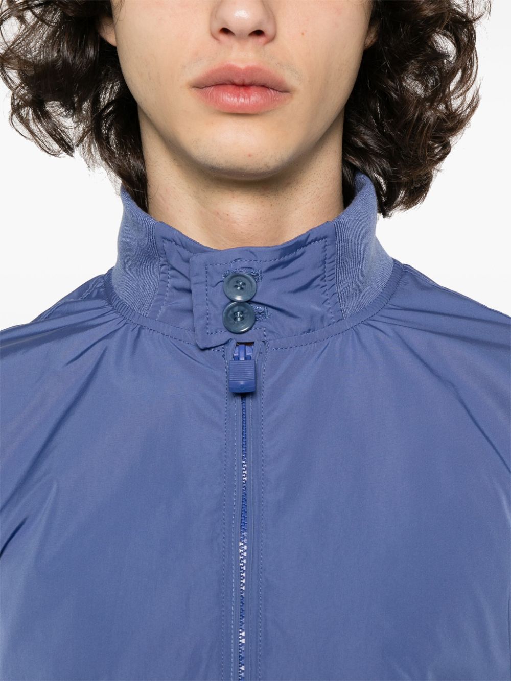 Shop Aspesi Zip-up Bomber Jacket In Blue