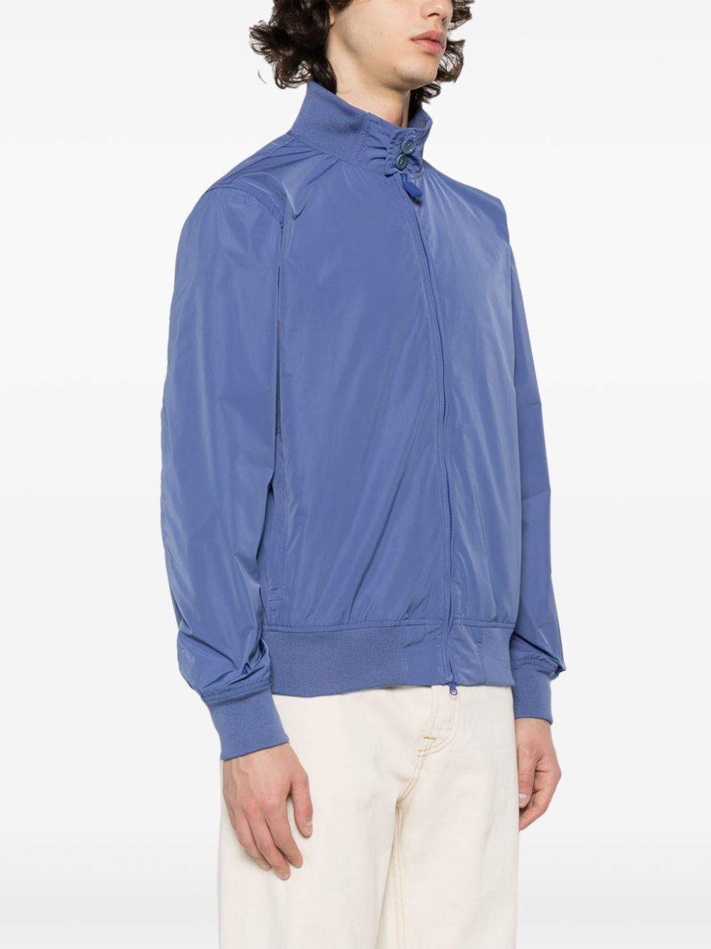 Shop Aspesi Zip-up Bomber Jacket In Blue