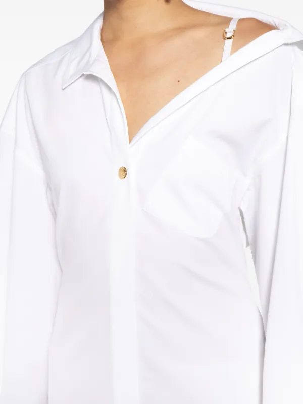 大人気♪【JACQUEMUS】La Robe Chemise Casaco ホワイトドレス Jacquemus La Robe Chemise Casaco cotton minidress Jacquemus