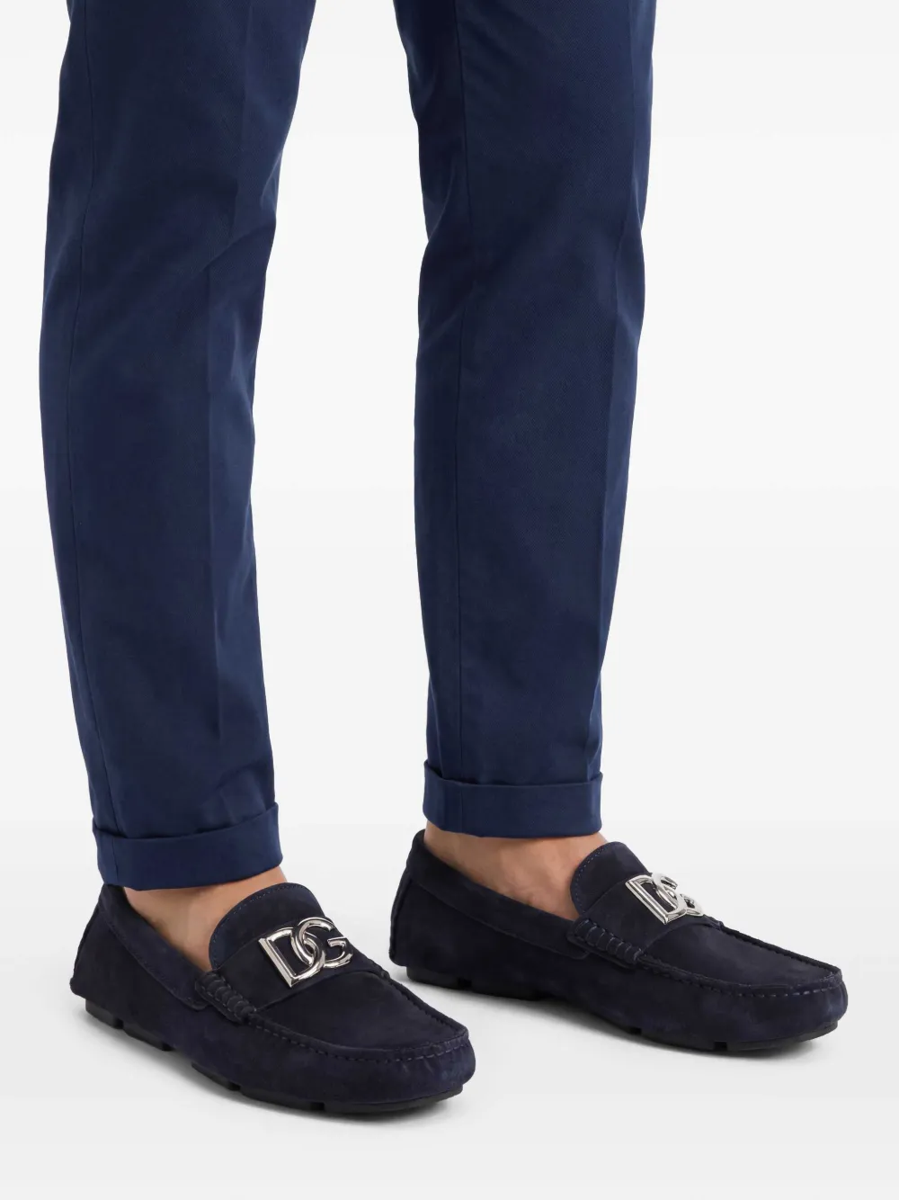 Dolce & Gabbana logo-lettering loafers | Blue | Image 1