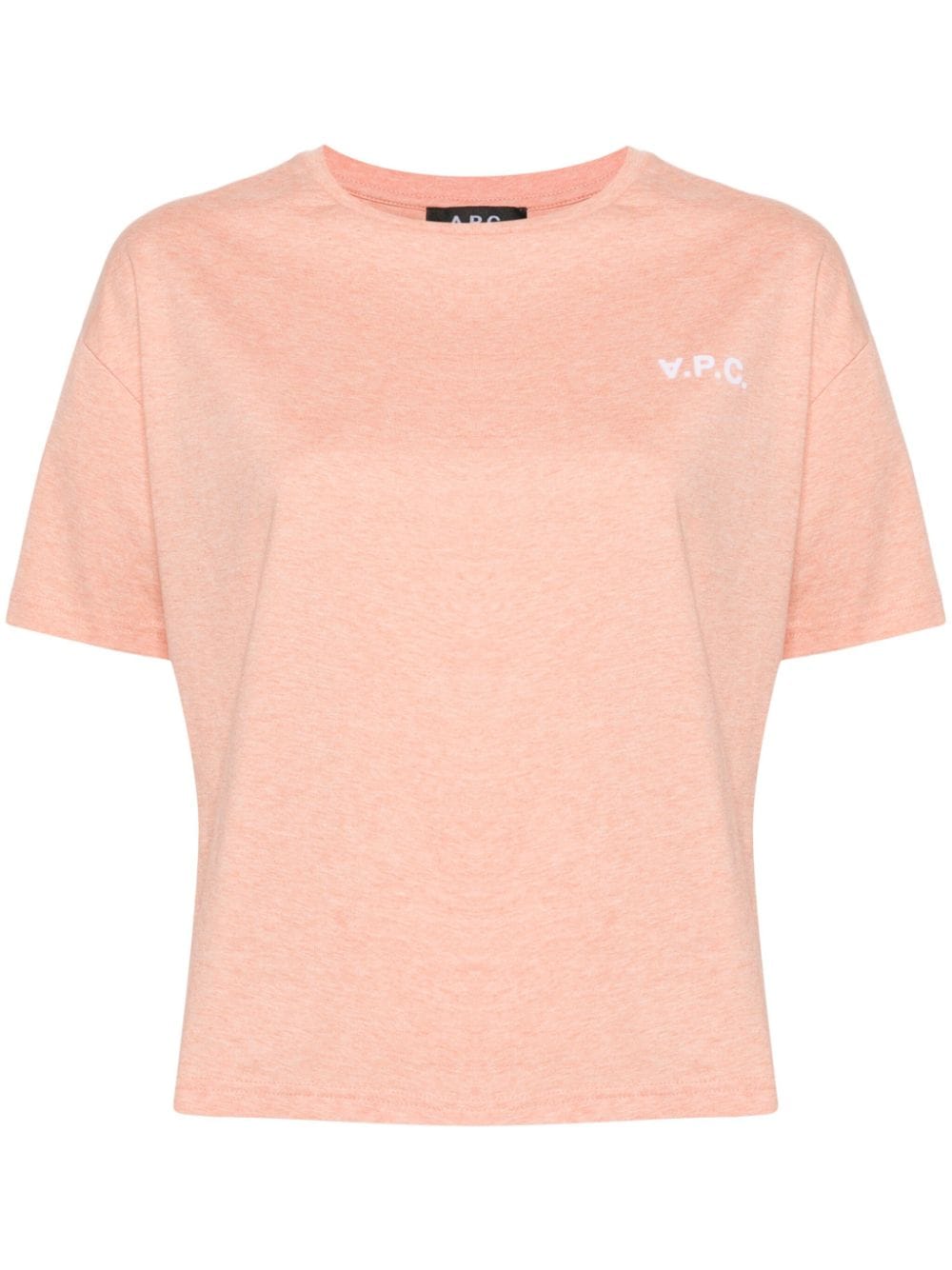 Apc Logo-flocked Cotton T-shirt In Orange