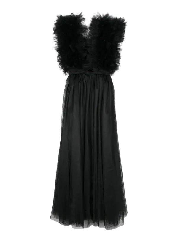 open lace back dress Women Sexy Backless Tulle Party Long Maxi Dress Tie Halter Neck Lace Up  Bridesmaid Formal Prom Gown Dress (#1-Black, S) at Amazon Women's Clothing  store main image 1