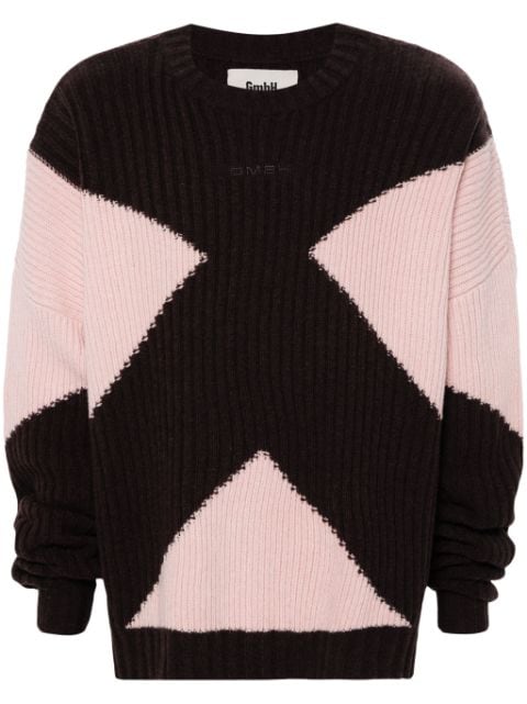 GmbH geometric-pattern knitted jumper