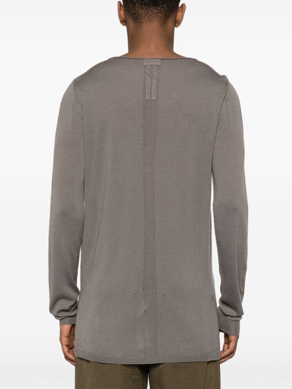 Shop Rick Owens Fine-knit Wool Jumper In Grey