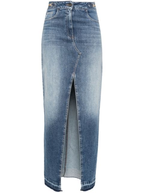 Elisabetta Franchi horsebit-detail denim maxi skirt