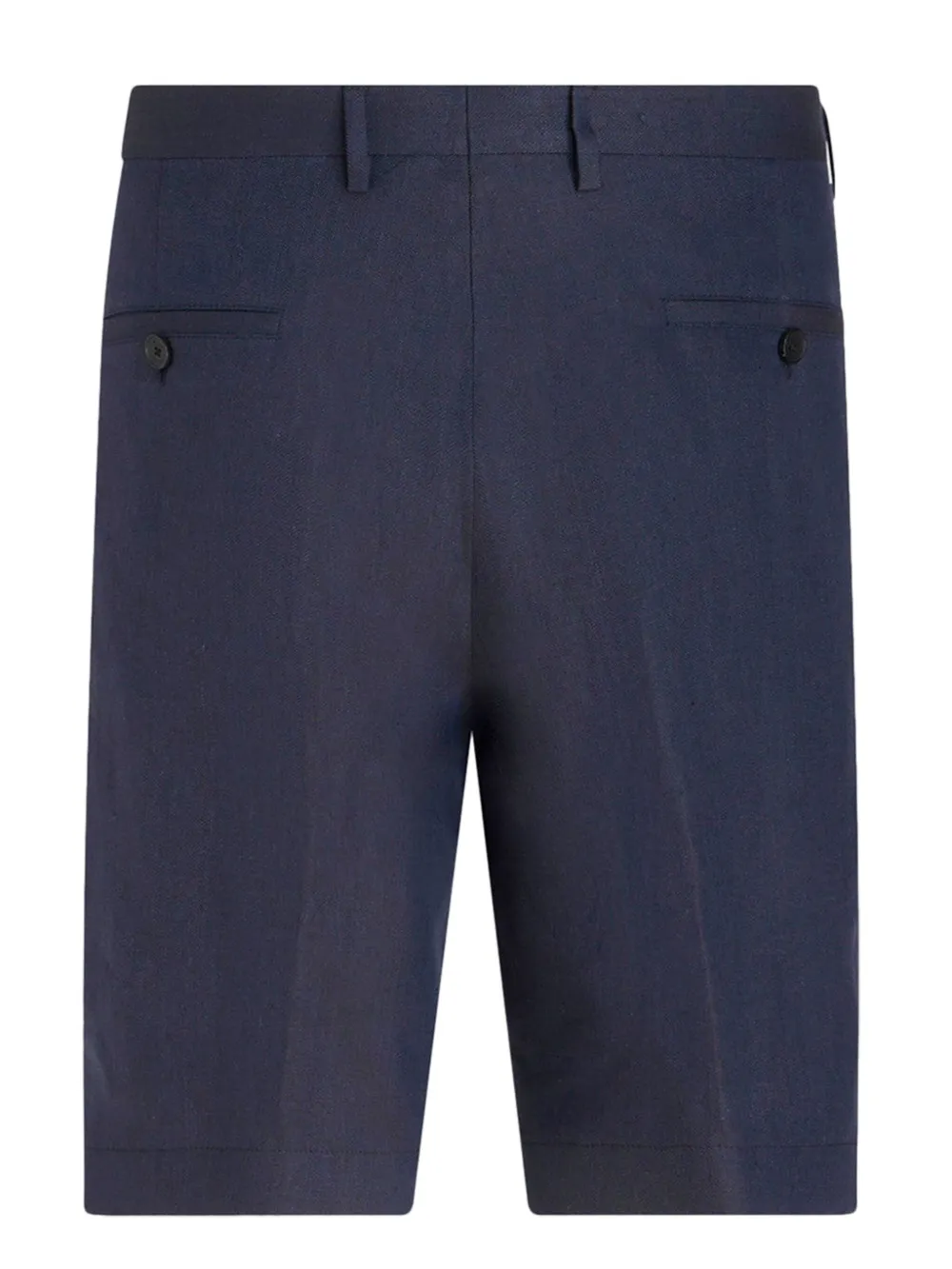 pressed-crease linen bermuda shorts