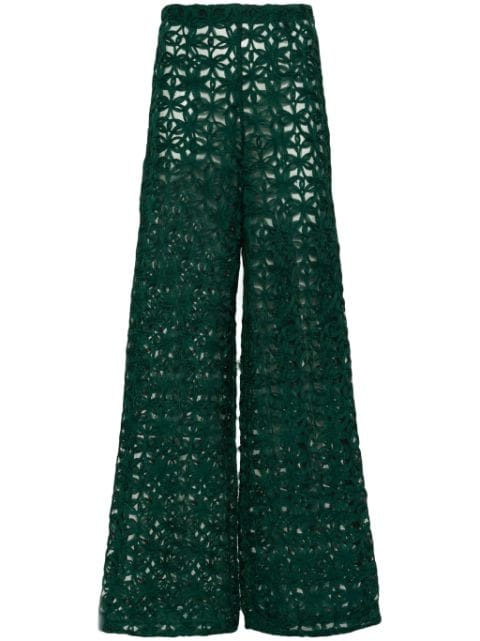 ANDREA IYAMAH Ndu floral-lace mesh trousers