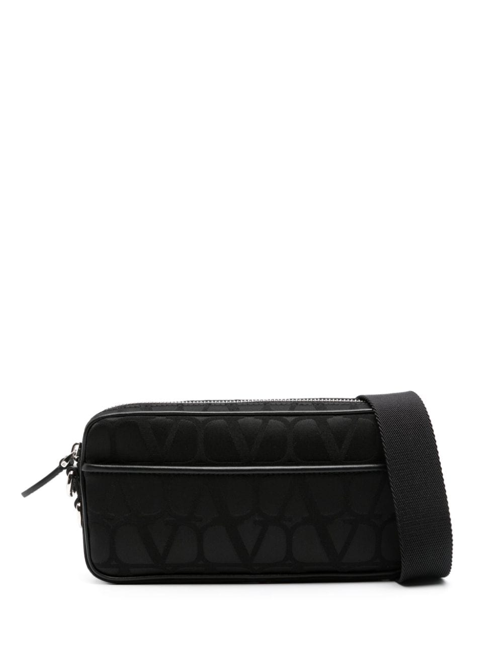 Valentino Garavani Toile Iconographe Crossbody Bag In Black