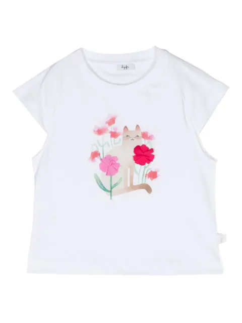 Il Gufo playera con gato estampado