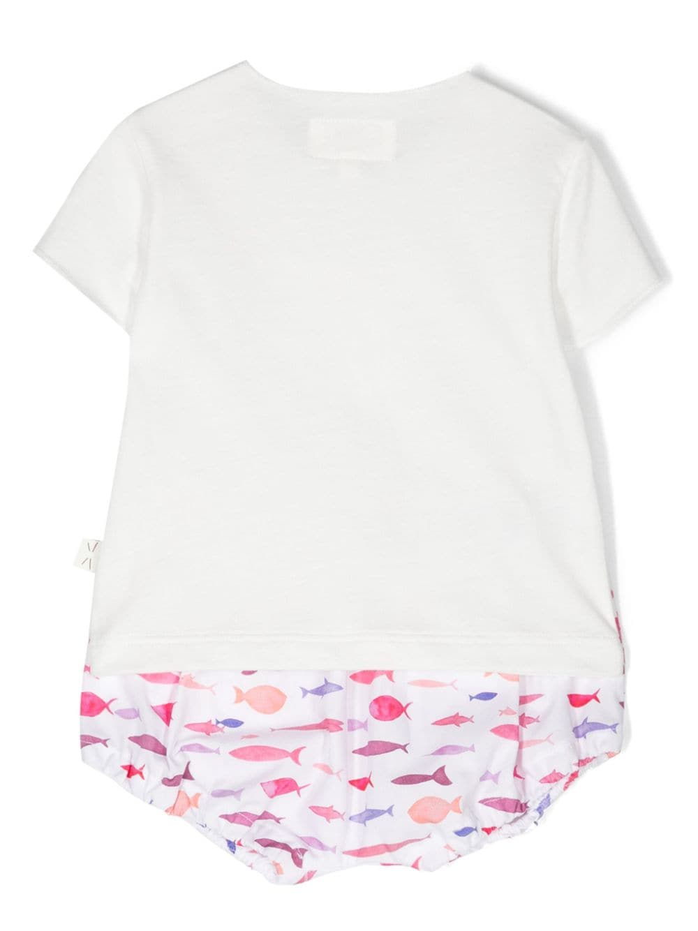 Shop Teddy & Minou Fish-print Cotton T-shirt And Bloomers In 白色
