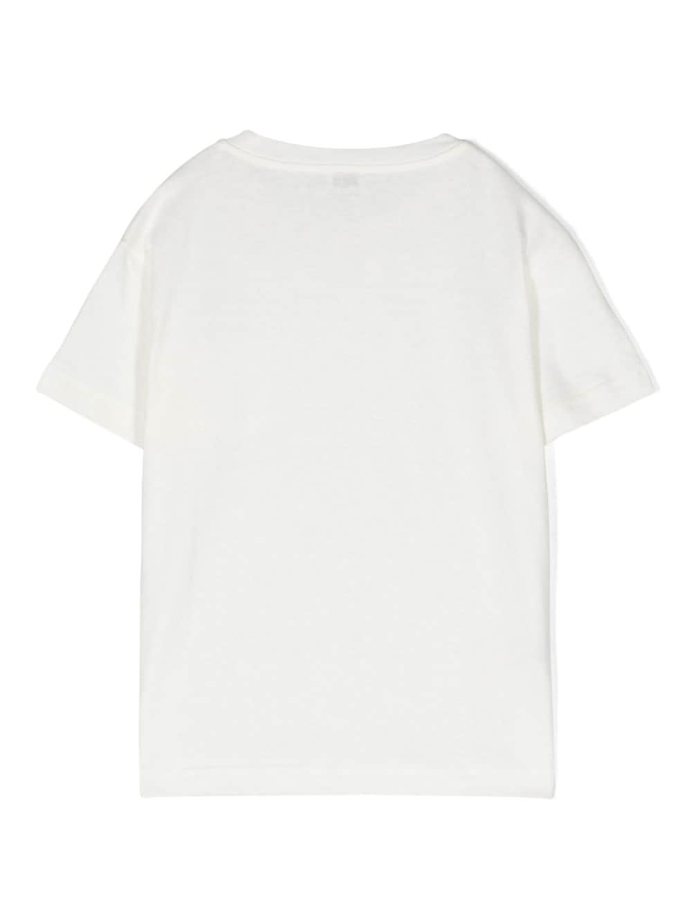 Shop Il Gufo Lightweight Cotton-blend T-shirt In White