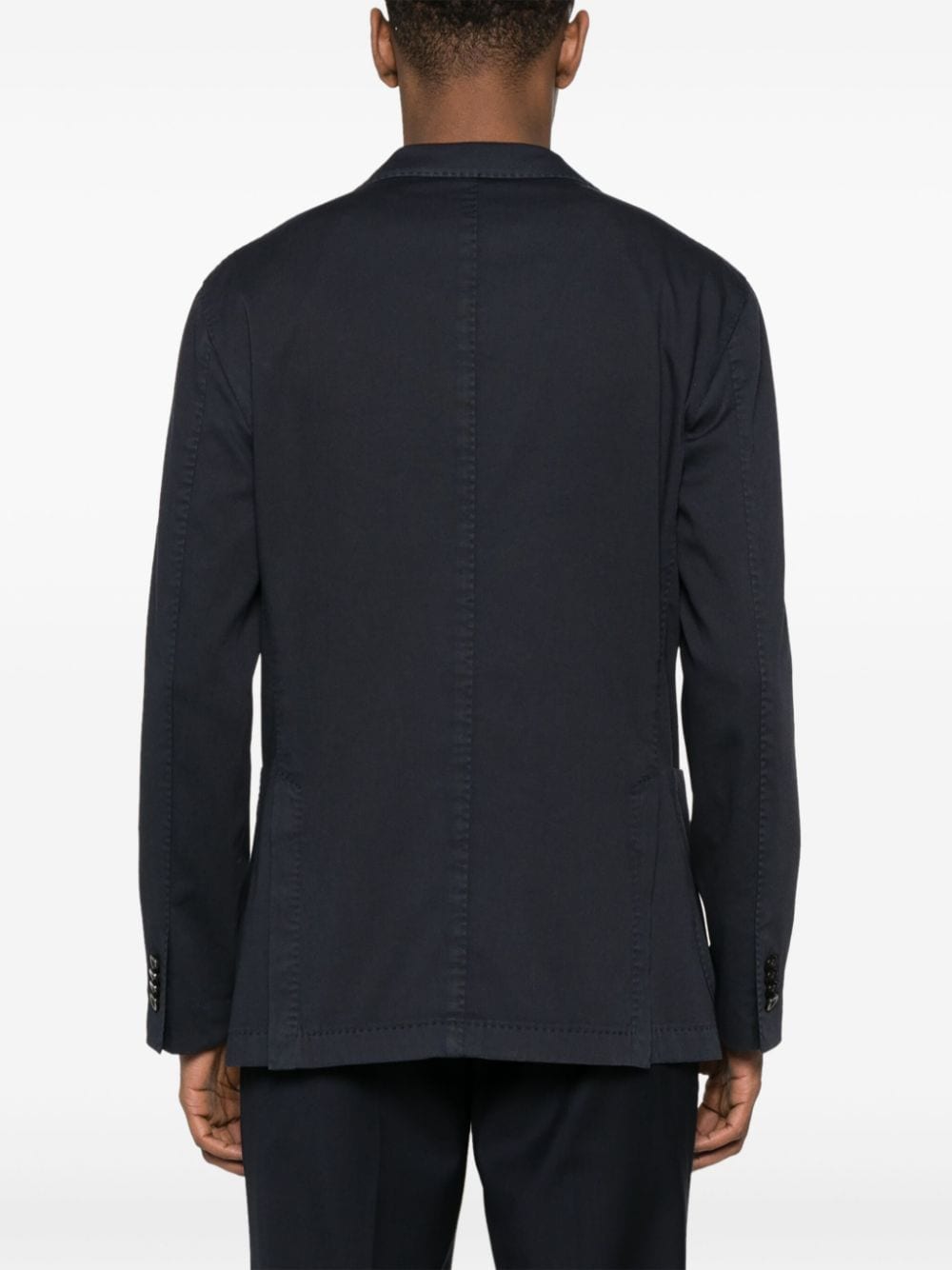 Shop Boglioli Single-breasted Cotton Blazer In Blue