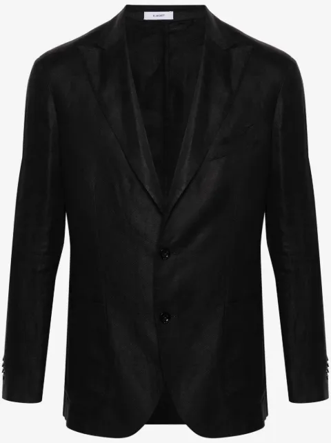 Boglioli Linnen blazer met enkele rij knopen