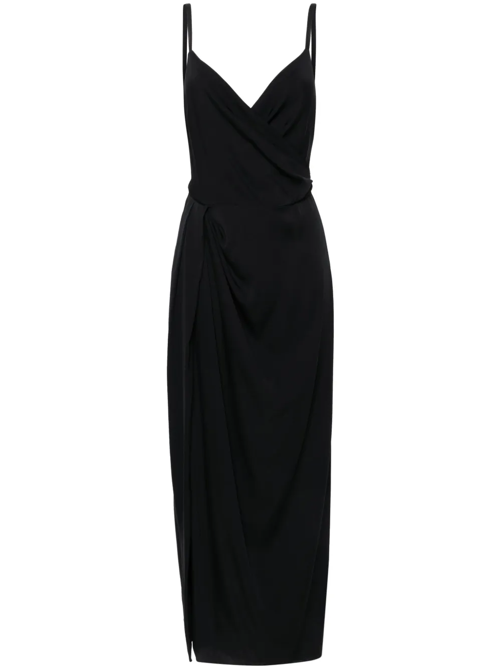 Dolce & Gabbana Draped Midi Dress In Black