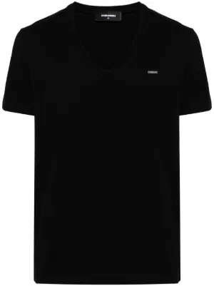 Dolce & Gabbana DG Essentials V-neck T-shirt | Black | FARFETCH
