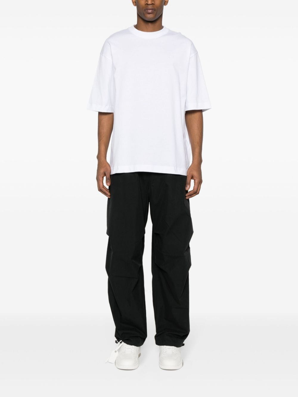 Shop Off-white Logo-embroidered T-shirt In Weiss