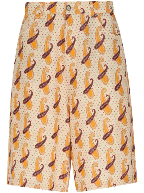 ETRO paisley-print linen bermuda shorts