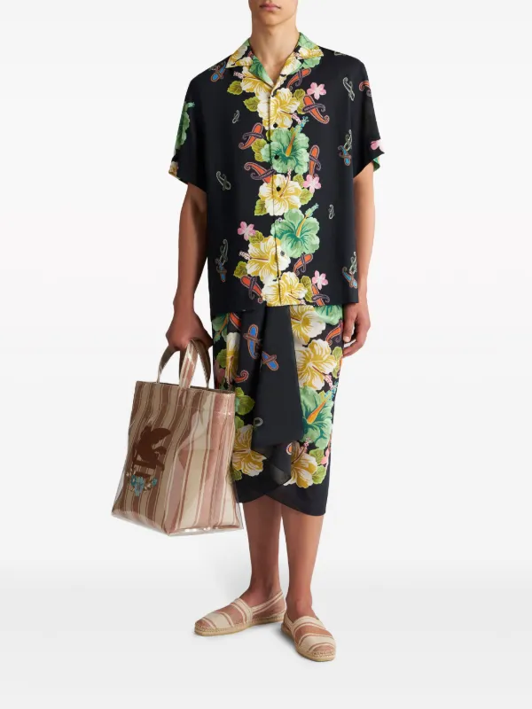 ETRO floral-print Cotton Shirt | Black | FARFETCH JO
