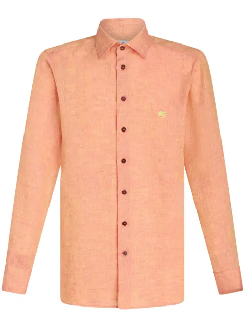 ETRO Pegaso-embroidered linen shirt