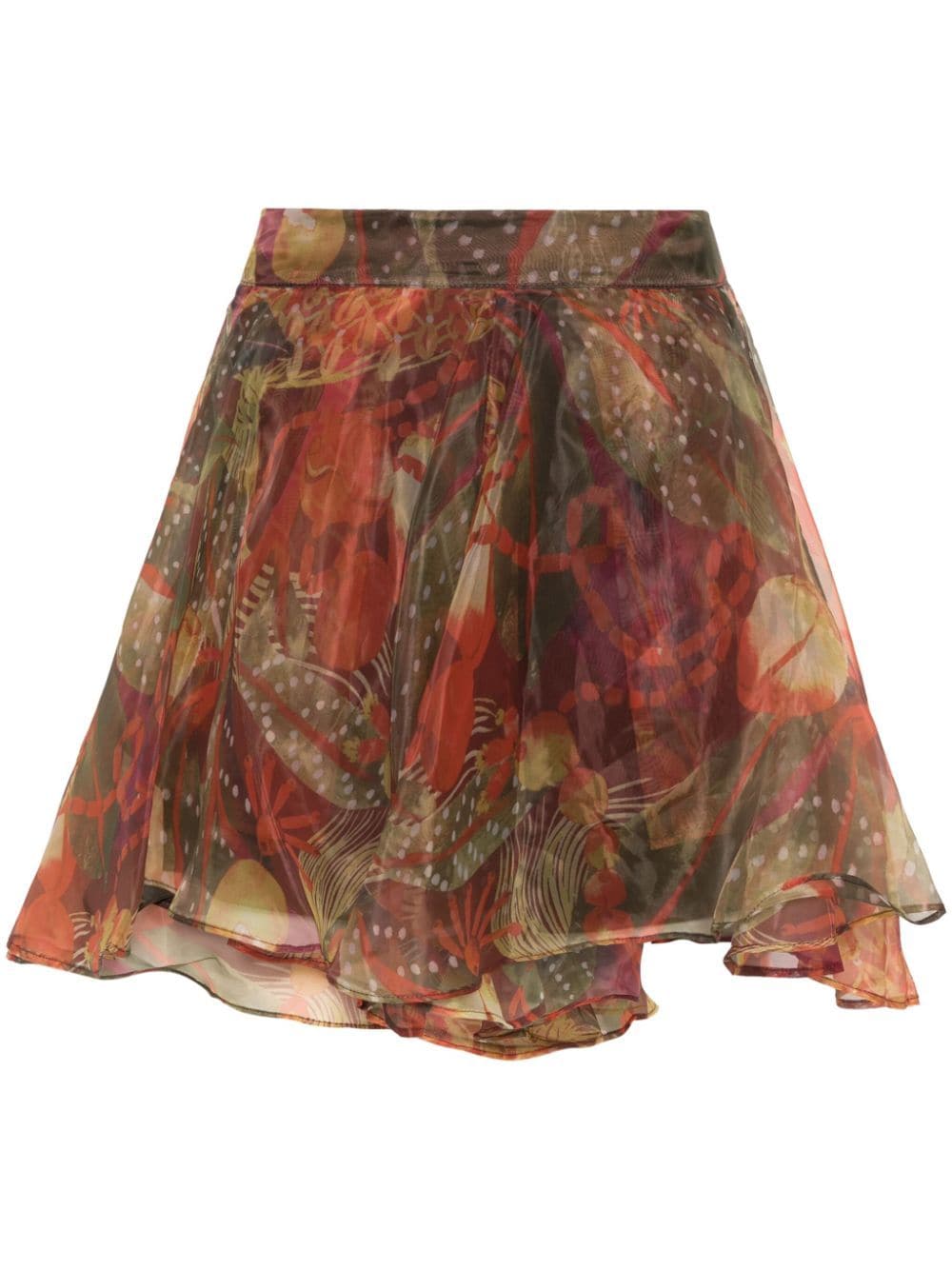Shop Andrea Iyamah Kokos Kola-print Shorts In Orange