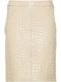 TOM FORD patent crocodile-embossed mini skirt - Neutrals
