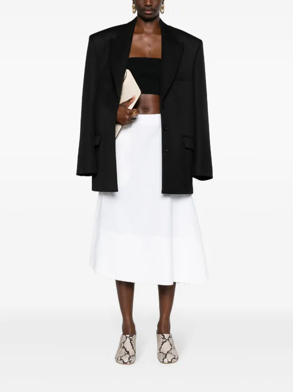 【関税＆送料込み】Jil Sander Asymmetric Skirt Jil Sander Asymmetric Linen Midi Skirt | White | FARFETCH JO