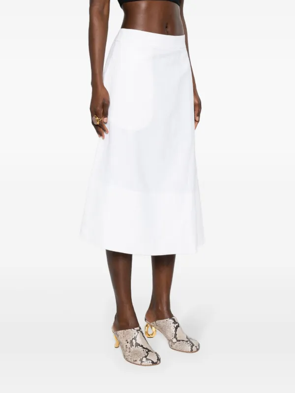 【関税込み】JIL SANDER MIDI SKIRT Jil Sander Asymmetric Linen Midi Skirt | White | FARFETCH JO