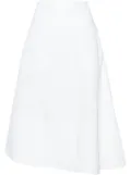 Jil Sander asymmetric linen midi skirt - White