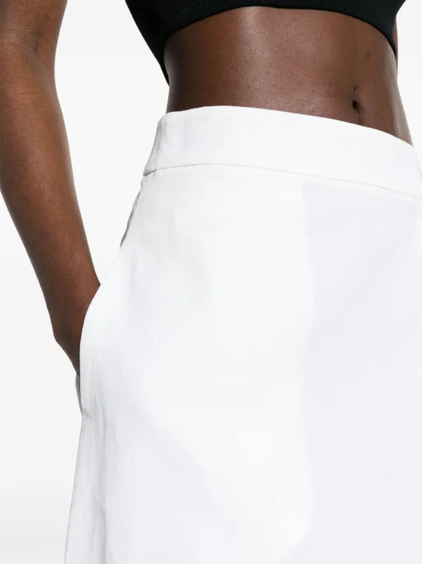 【関税＆送料込み】Jil Sander Asymmetric Skirt Jil Sander Asymmetric Linen Midi Skirt | White | FARFETCH JO
