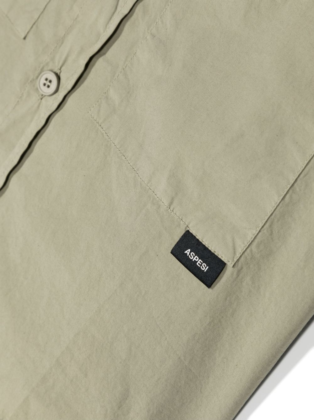Shop Aspesi Patch-pocket Poplin Shirt In Green