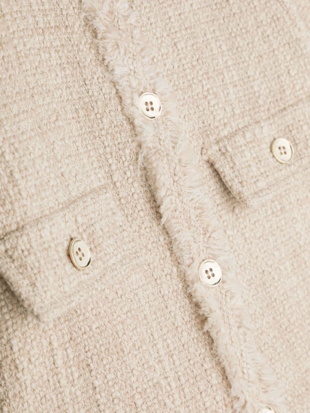 Shop Il Gufo Tweed Cotton-blend Jacket In Neutrals