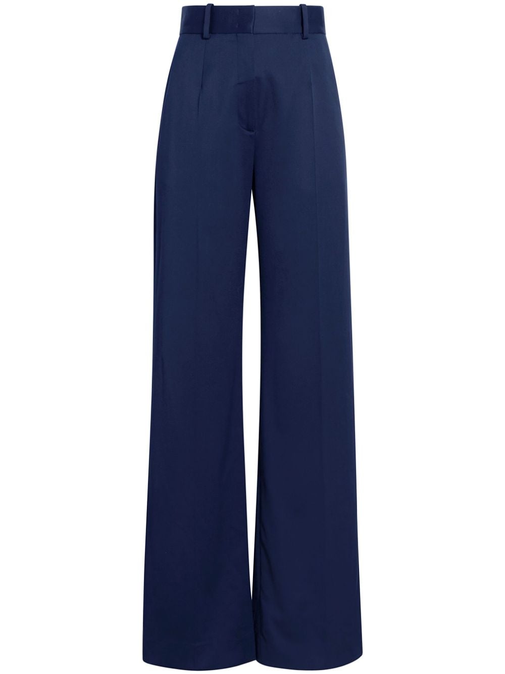 Another Tomorrow Wide-leg Tailored Trousers In Blue
