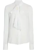 Another Tomorrow ENKA®-blend tie-neck blouse - White