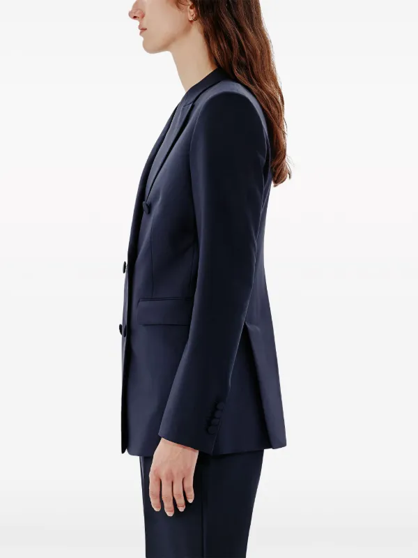 Another Tomorrow double-breasted Merino Wool Blazer Blue FARFETCH IN