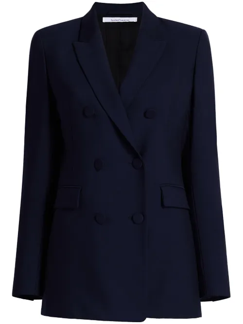 Blazer en mérinos à boutonnière croisée - Another Tomorrow - Modalova