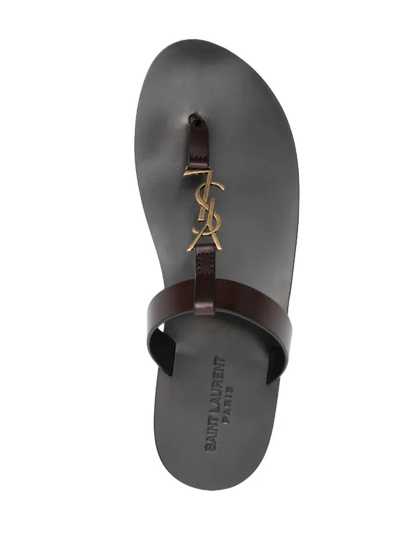 Saint Laurent Cassandre Slides | Brown | FARFETCH