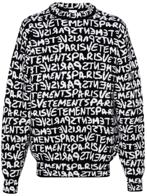 VETEMENTS intarsia-knit logo wool jumper