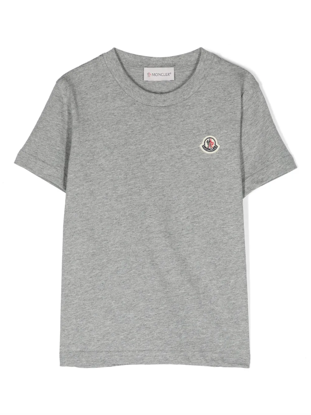 Moncler Enfant logo-patch mélange T-shirt - Grey