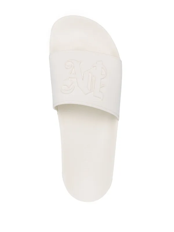 Palm Angels PA-monogram Slides | White | FARFETCH
