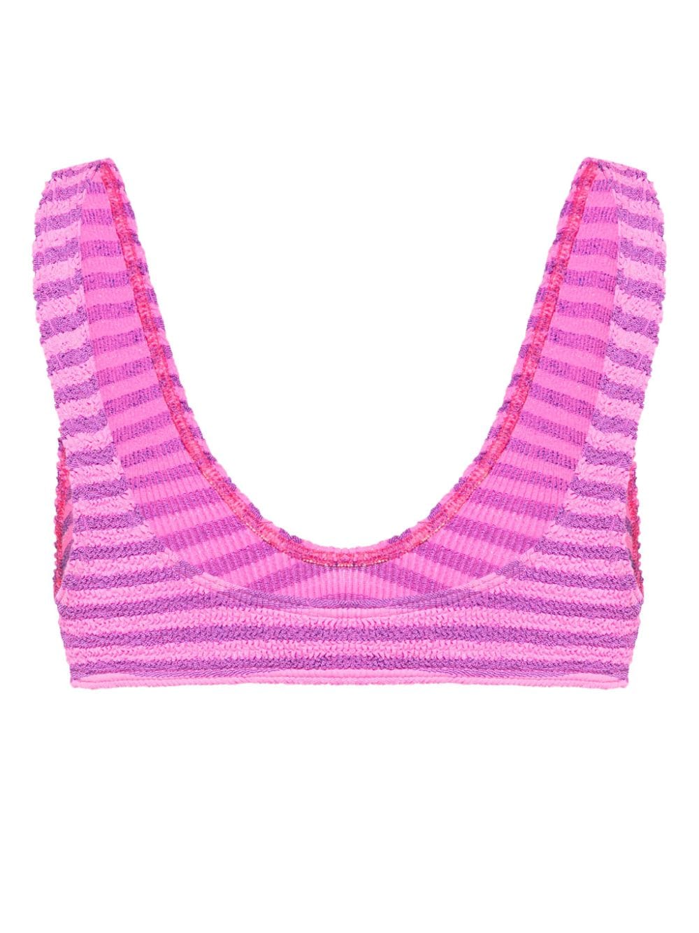 Shop Bondeye Scout Crop Striped Bikini Top In Pink