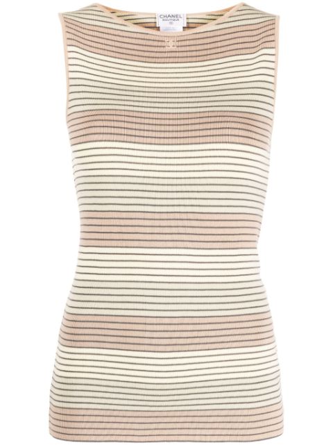 CHANEL 1998 striped knit tank top Women