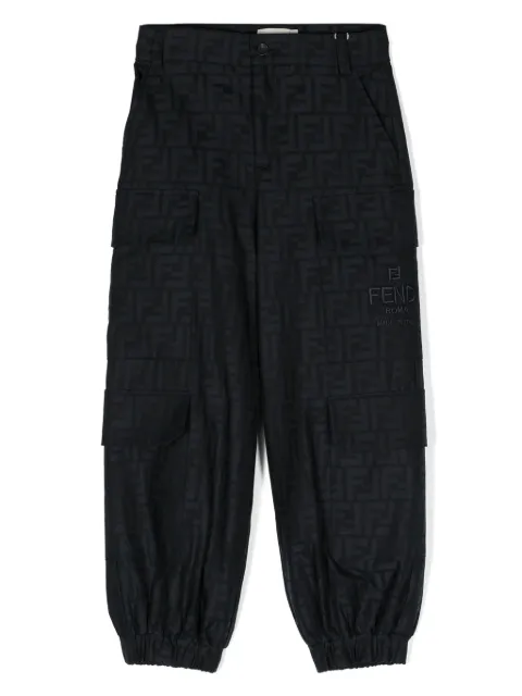 Fendi Kids FF-motif mid-rise tapered trousers